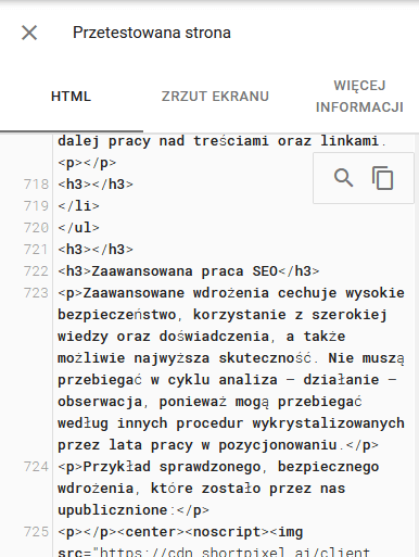 Testowanie strony w Google Search Console